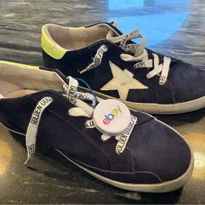 Golden Goose Kids Black and White Star Sneakers